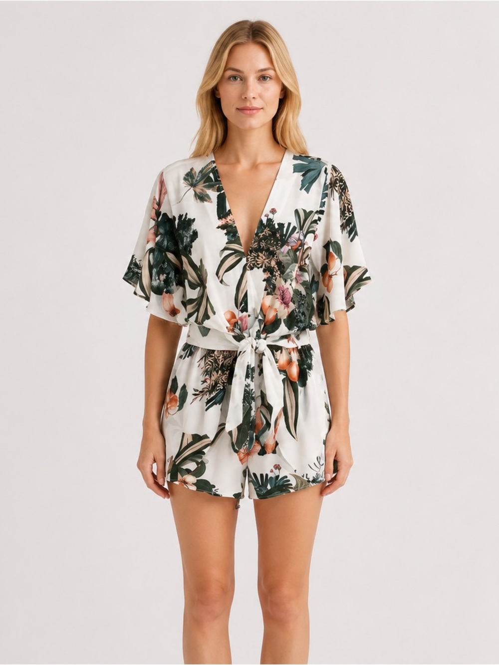 Sheike Australia Floral Tropical Leaf Print Romper Playsuit Size 8 US (12 AU)